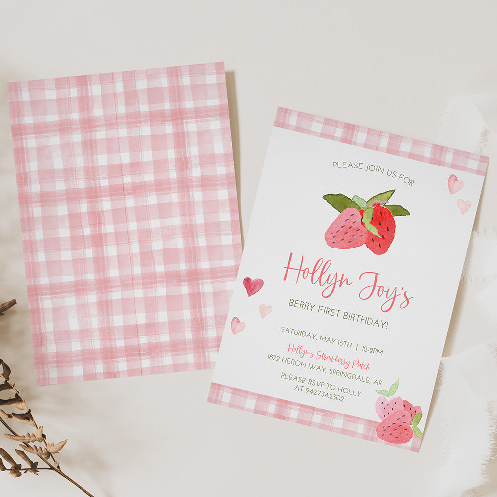 Berry First Birthday Party Invitation – The Painted Barn Studio